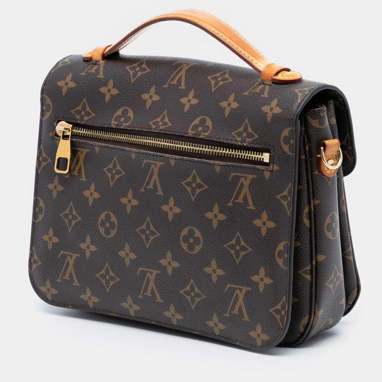 Pre Owned Louis Vuitton Brown Monogram Pochette Metis