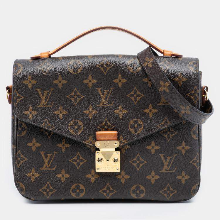 Pre Owned Louis Vuitton Brown Monogram Pochette Metis