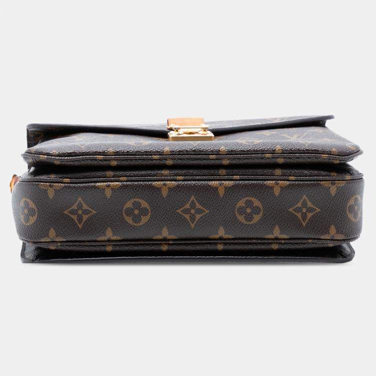 Pre Owned Louis Vuitton Brown Monogram Pochette Metis
