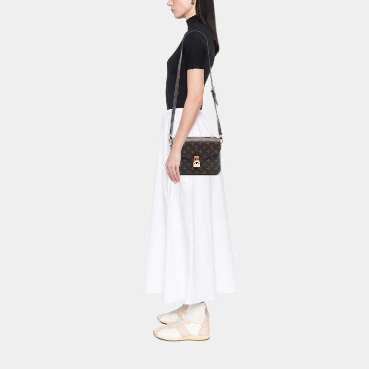 Pre Owned Louis Vuitton Brown Monogram Pochette Metis