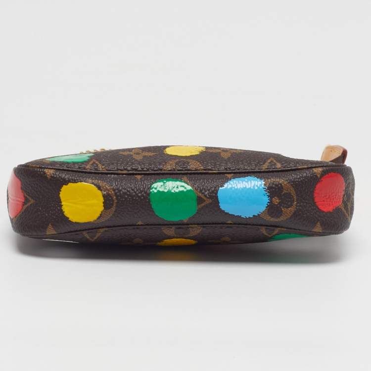 Pre Owned Louis Vuitton x Yayoi Kusama Pochette Accessoires Mini Painted Dots Monogram Canvas Clutch