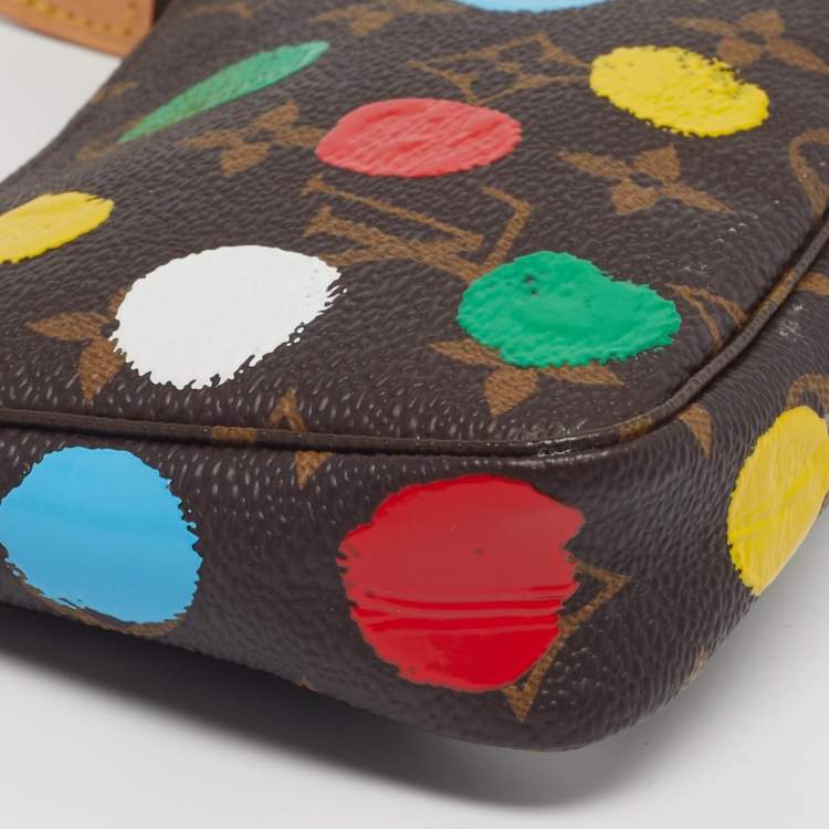 Pre Owned Louis Vuitton x Yayoi Kusama Pochette Accessoires Mini Painted Dots Monogram Canvas Clutch