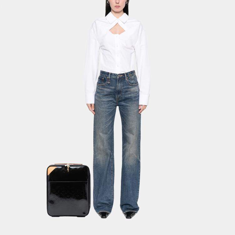 Pre Owned Louis Vuitton Blue Monogram Vernis Pegase 45