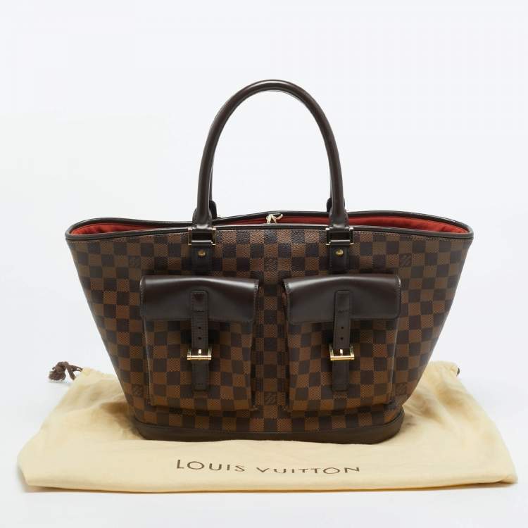 Pre Owned Louis Vuitton Manosque GM Damier Ebene Canvas Bag