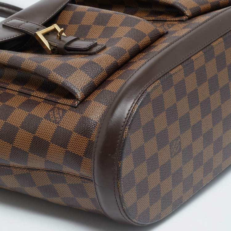 Pre Owned Louis Vuitton Manosque GM Damier Ebene Canvas Bag