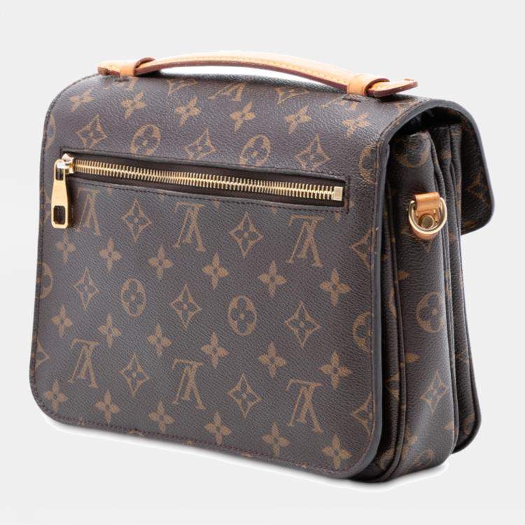Pre Owned Louis Vuitton Brown Monogram Pochette Metis