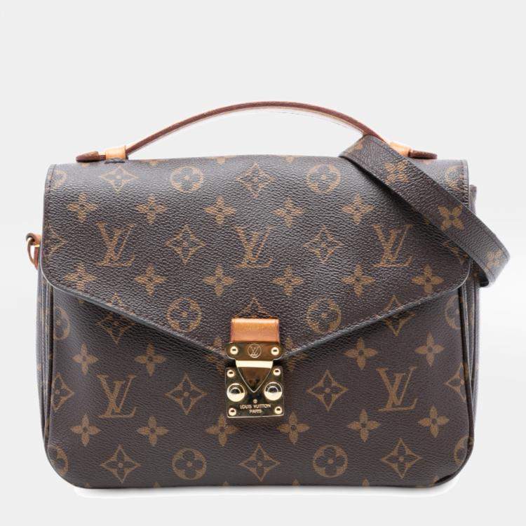 Pre Owned Louis Vuitton Brown Monogram Pochette Metis