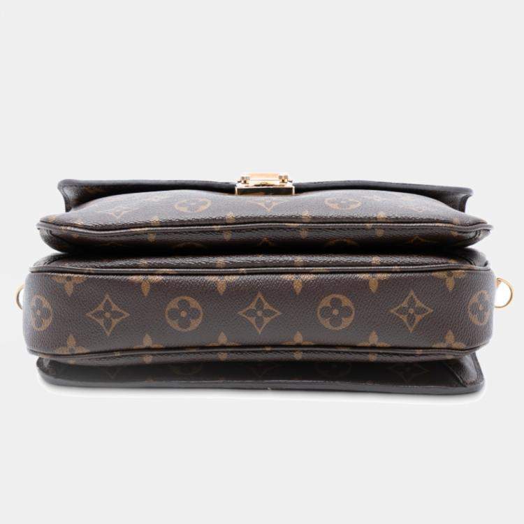Pre Owned Louis Vuitton Brown Monogram Pochette Metis