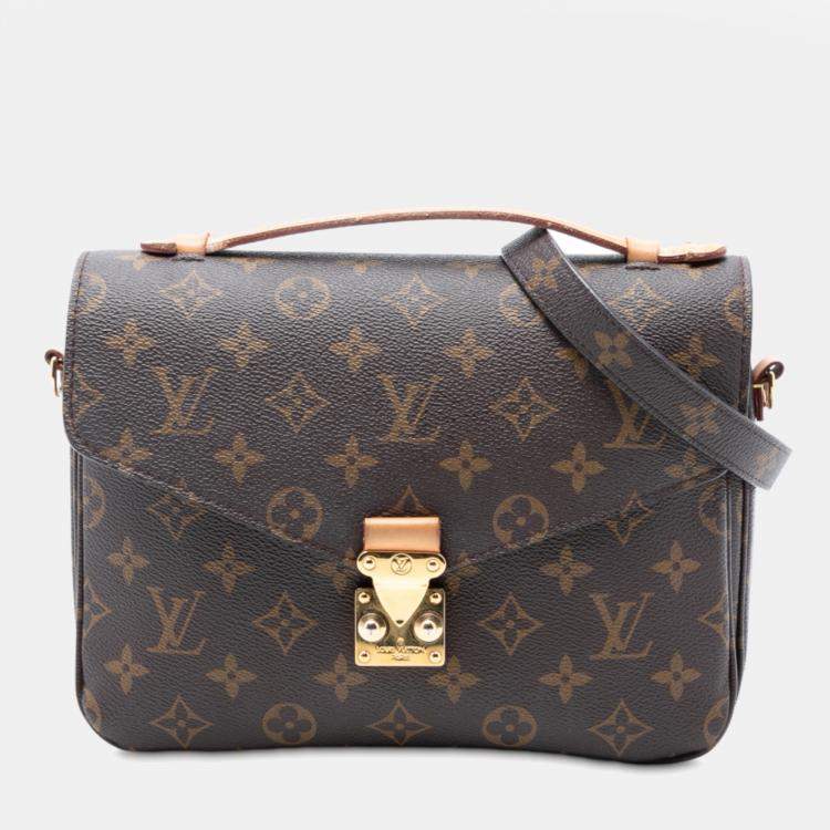 Pre Owned Louis Vuitton Brown Monogram Pochette Metis