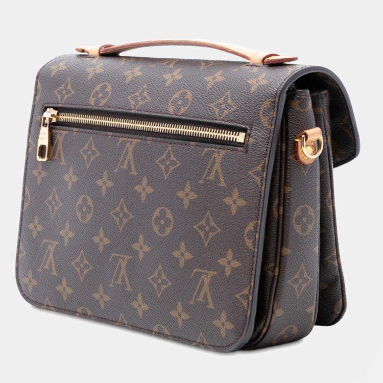 Pre Owned Louis Vuitton Brown Monogram Pochette Metis