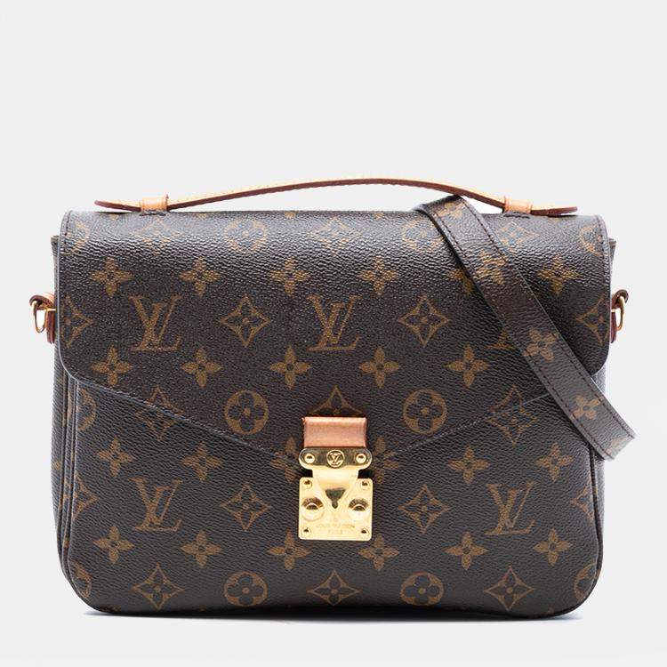 Pre Owned Louis Vuitton Brown Monogram Pochette Metis