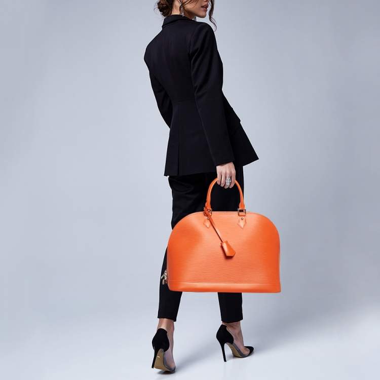 Pre Owned Louis Vuitton Alma GM Piment Epi Leather Satchel