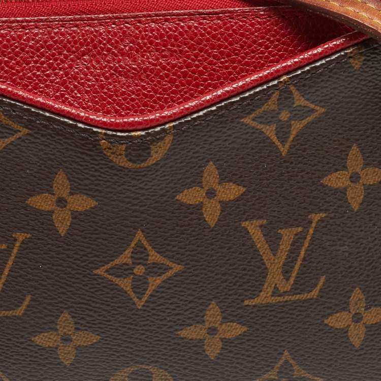 Pre Owned Louis Vuitton Pallas Cherry Monogram Canvas Chain Clutch