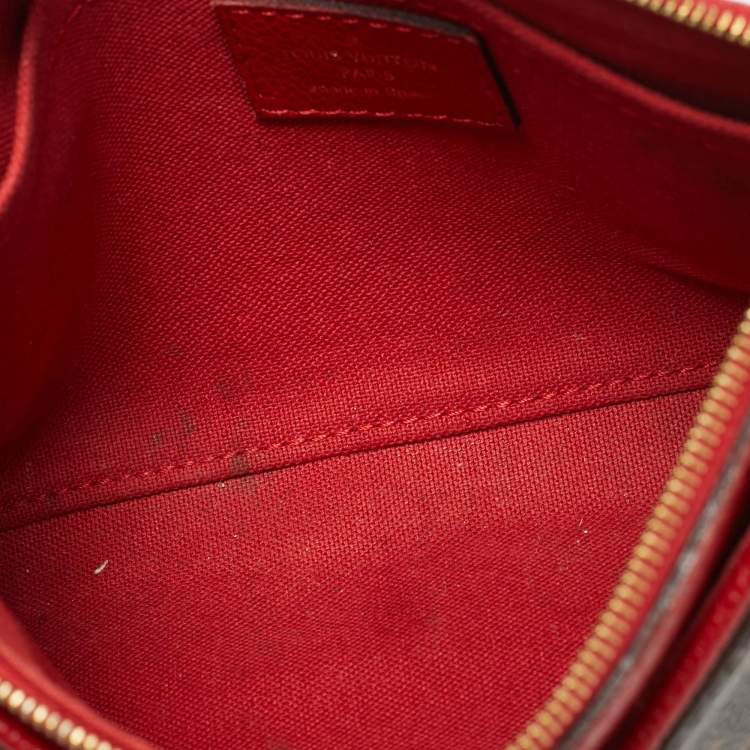 Pre Owned Louis Vuitton Pallas Cherry Monogram Canvas Chain Clutch