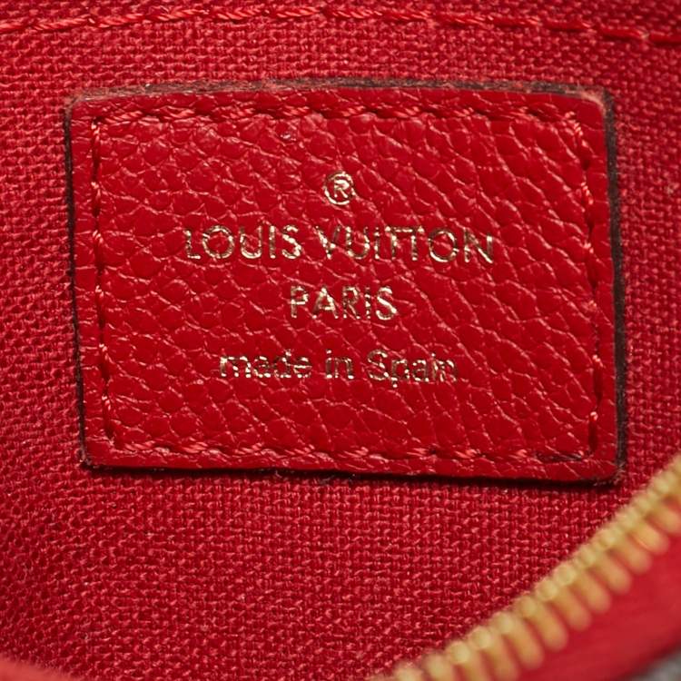 Pre Owned Louis Vuitton Pallas Cherry Monogram Canvas Chain Clutch