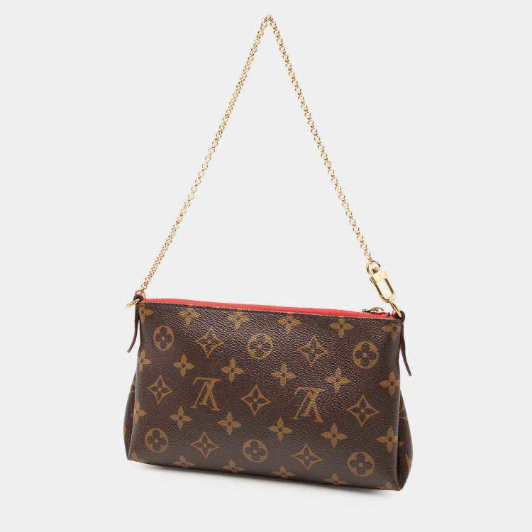 Pre Owned Louis Vuitton Brown Monogram Pallas Clutch