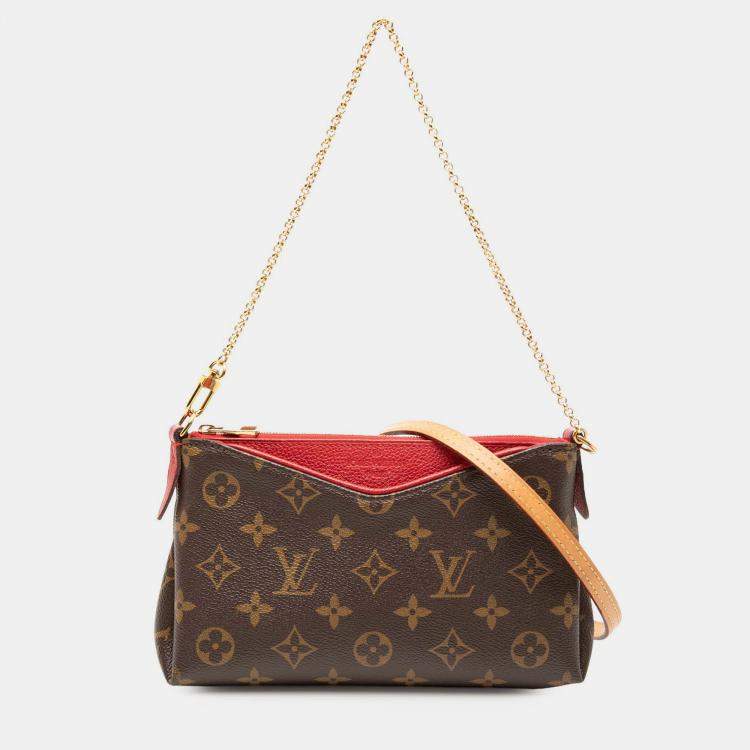 Pre Owned Louis Vuitton Brown Monogram Pallas Clutch