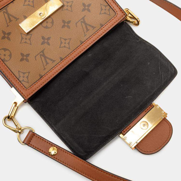 Pre Owned Louis Vuitton Brown Monogram Reverse Mini Dauphine