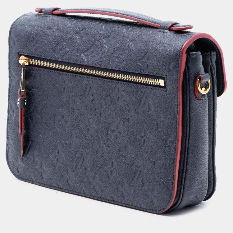 Pre Owned Louis Vuitton Blue Monogram Empreinte Pochette Metis