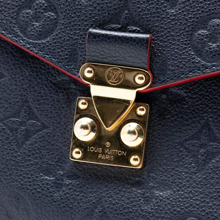 Pre Owned Louis Vuitton Blue Monogram Empreinte Pochette Metis