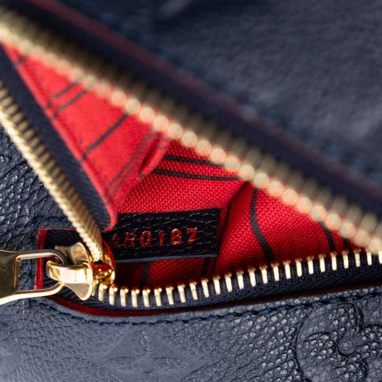 Pre Owned Louis Vuitton Blue Monogram Empreinte Pochette Metis