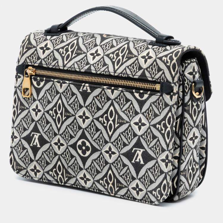 Pre Owned Louis Vuitton Black Monogram Jacquard Since 1854 Pochette Metis