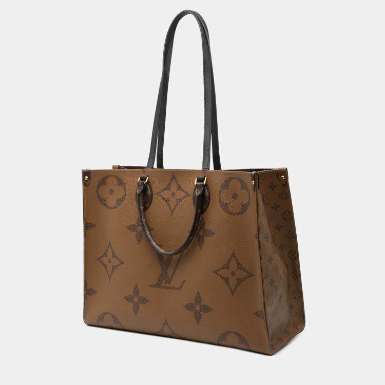 Pre Owned Louis Vuitton Brown Monogram Reverse Giant OnTheGo GM