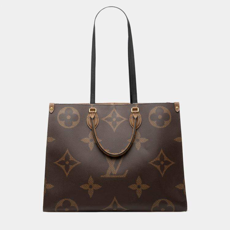 Pre Owned Louis Vuitton Brown Monogram Reverse Giant OnTheGo GM