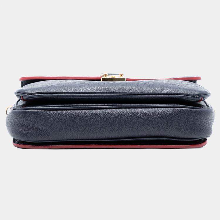 Pre Owned Louis Vuitton Blue Monogram Empreinte Pochette Metis