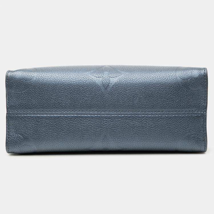 Pre Owned Louis Vuitton Blue Metallic Monogram Giant Empreinte Onthego PM