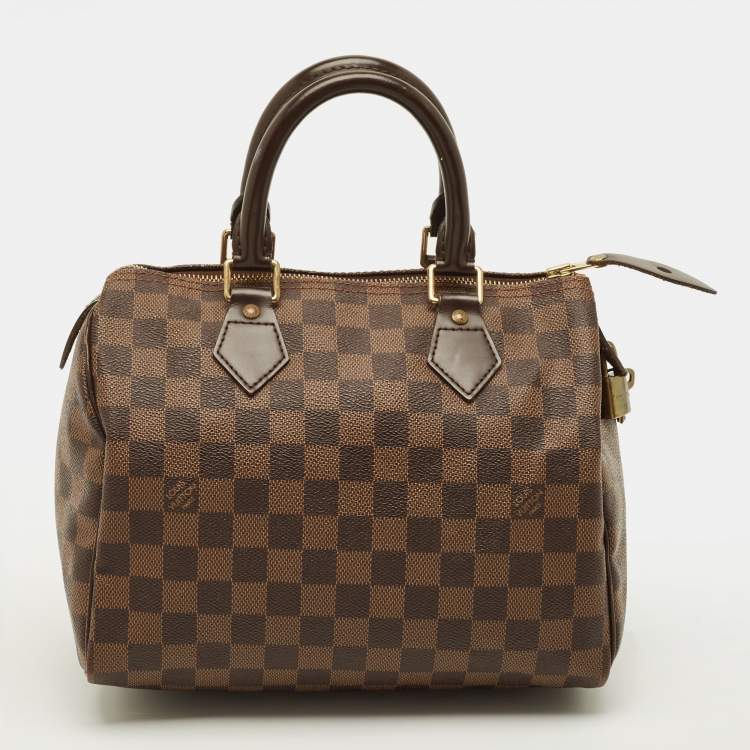 Pre Owned Louis Vuitton Speedy 25 Damier Ebene Canvas Bag