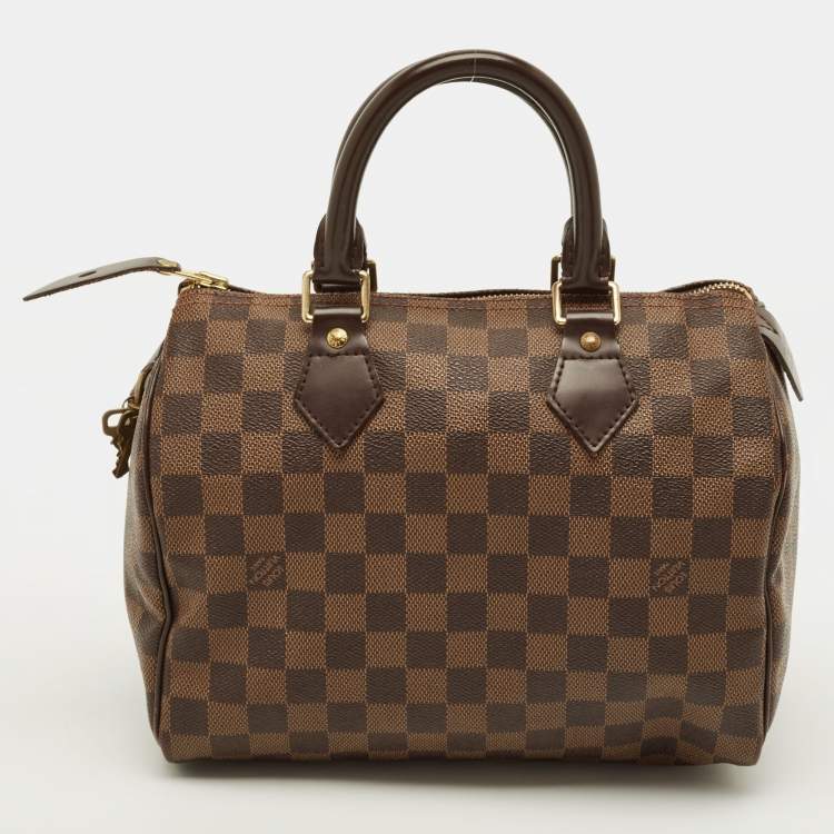 Pre Owned Louis Vuitton Speedy 25 Damier Ebene Canvas Bag