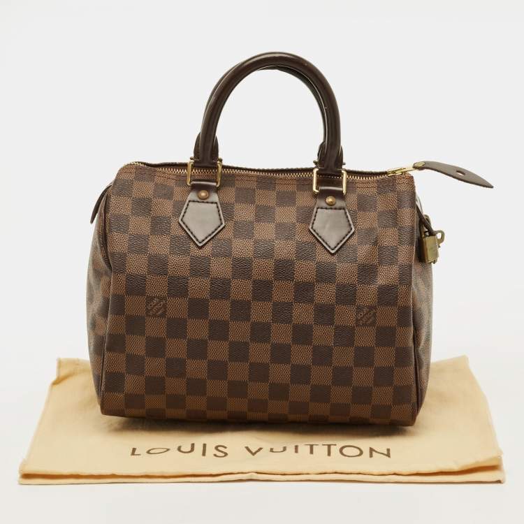 Pre Owned Louis Vuitton Speedy 25 Damier Ebene Canvas Bag