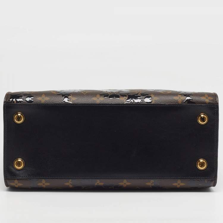 Pre Owned Louis Vuitton Blossom City Steamer MM Black Monogram Canvas and Leather Bag