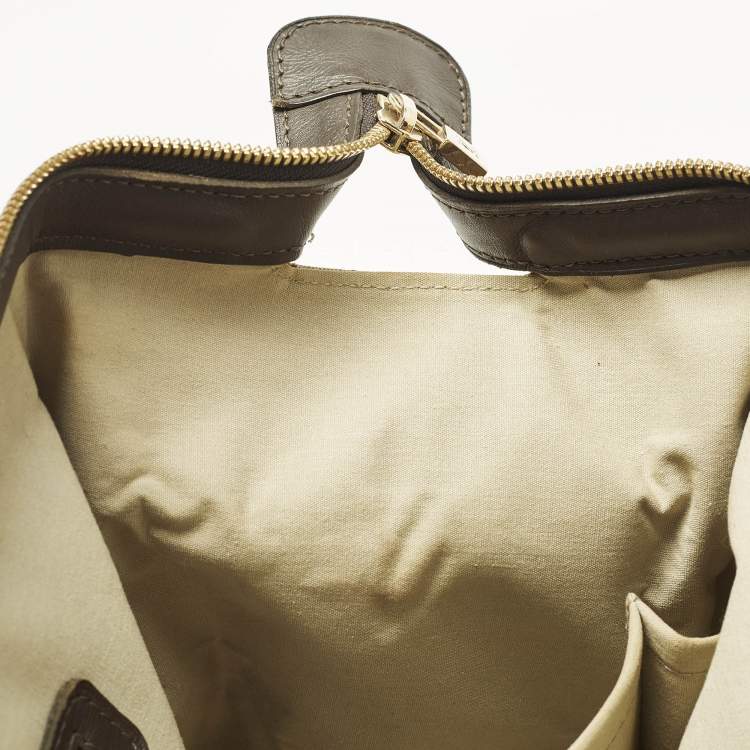 Pre Owned Louis Vuitton  Josephine GM Green/Brown Monogram Mini Lin Canvas Bag