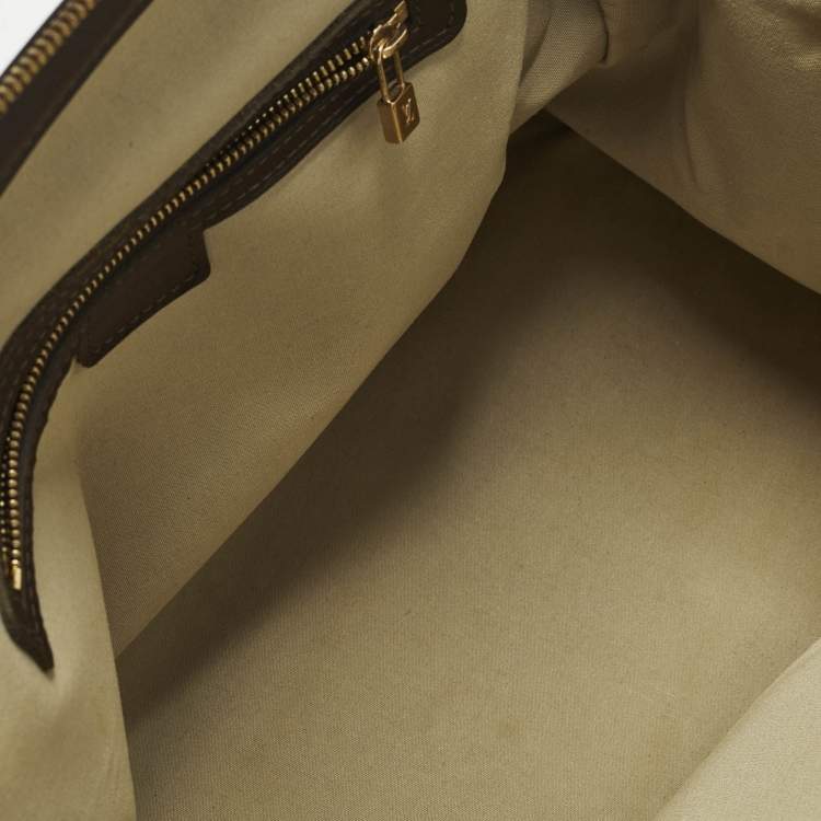 Pre Owned Louis Vuitton  Josephine GM Green/Brown Monogram Mini Lin Canvas Bag