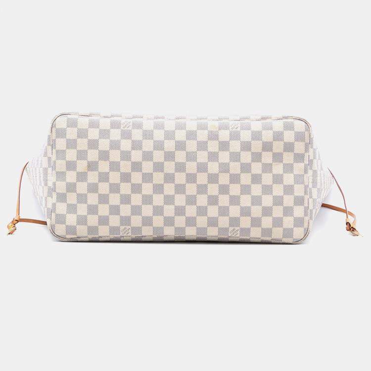 Pre Owned Louis Vuitton White Damier Azur Neverfull GM