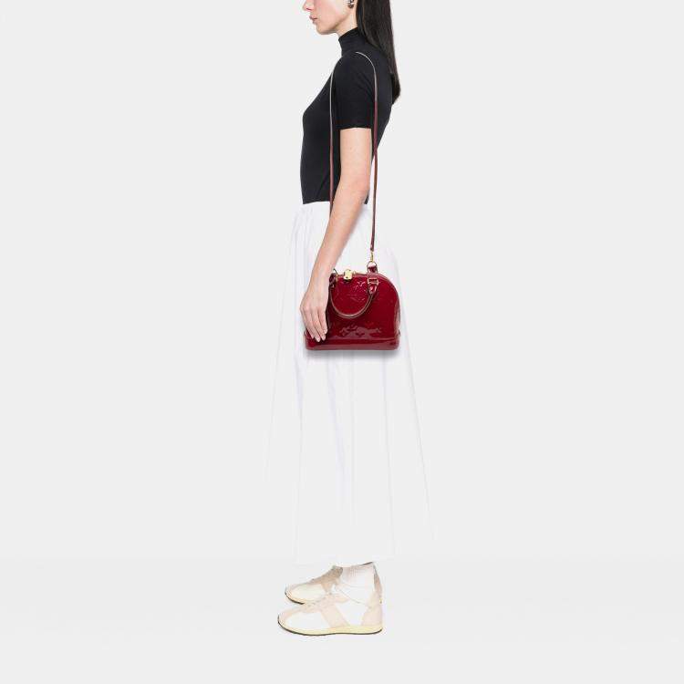 Pre Owned Louis Vuitton Purple Monogram Vernis Alma BB