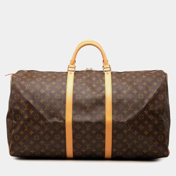 Pre Owned Louis Vuitton Brown Monogram Keepall 60
