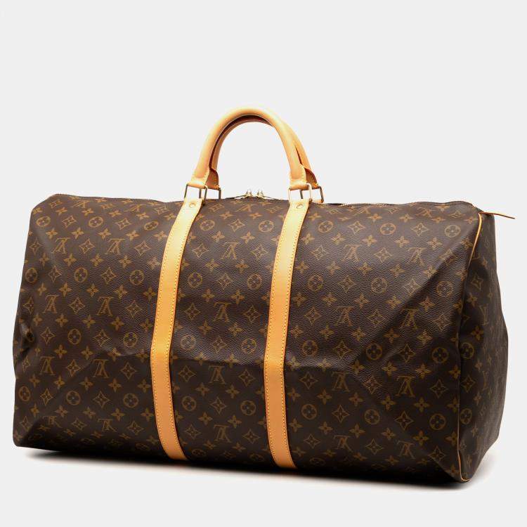 Pre Owned Louis Vuitton Brown Monogram Keepall 60