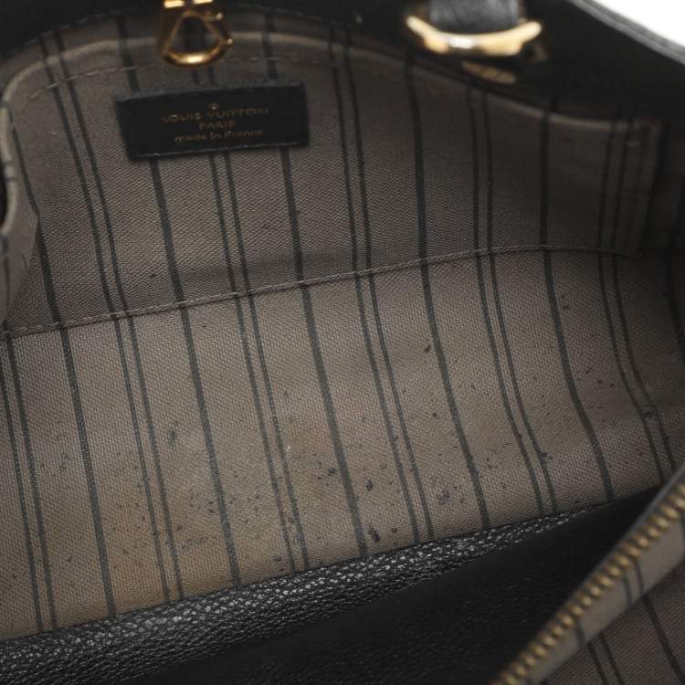 Pre Owned Louis Vuitton Montaigne BB Black Monogram Empreinte Leather Bag