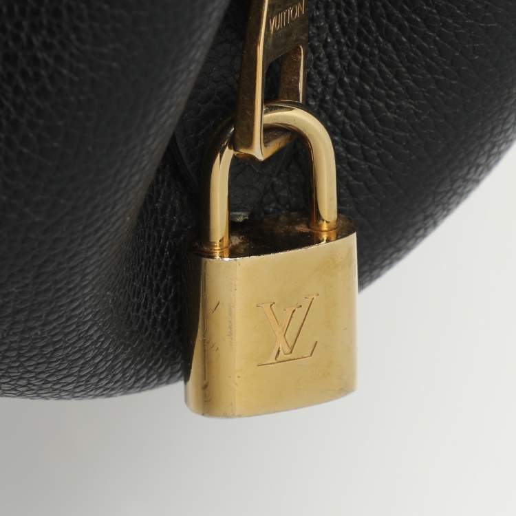 Pre Owned Louis Vuitton Montaigne BB Black Monogram Empreinte Leather Bag