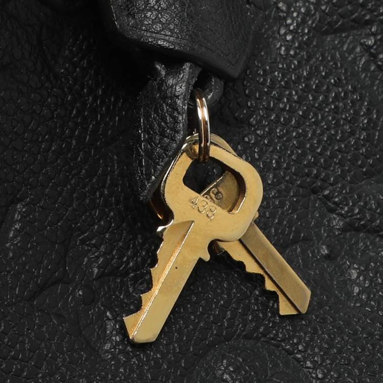 Pre Owned Louis Vuitton Montaigne BB Black Monogram Empreinte Leather Bag