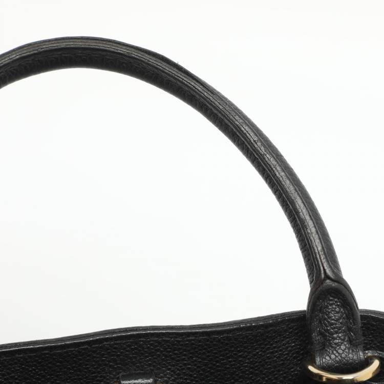 Pre Owned Louis Vuitton Montaigne BB Black Monogram Empreinte Leather Bag