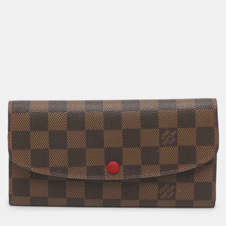 مملوكة مسبقًا Louis Vuitton Emilie Damier Ebene Canvas Long Wallet