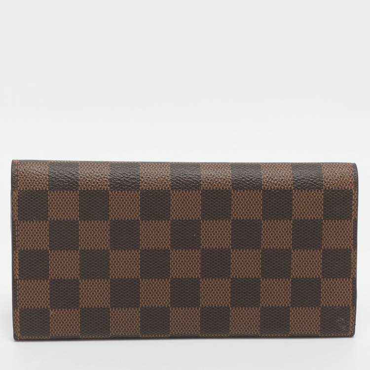 مملوكة مسبقًا Louis Vuitton Emilie Damier Ebene Canvas Long Wallet