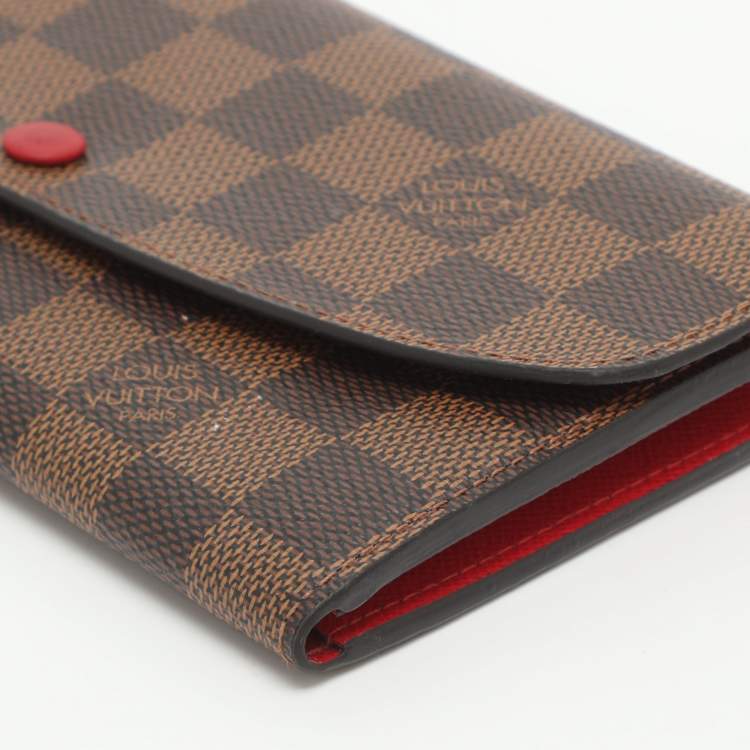 مملوكة مسبقًا Louis Vuitton Emilie Damier Ebene Canvas Long Wallet
