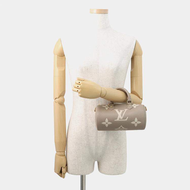 Pre Owned Louis Vuitton Papillon Bb Tourterelle Claim Bicolor Monogram Empreinte Leather