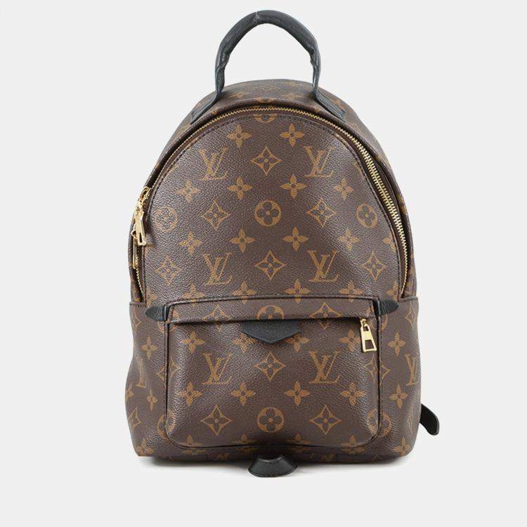 Pre Owned Louis Vuitton Palm Springs Backpack Noir Monogram Size Pm