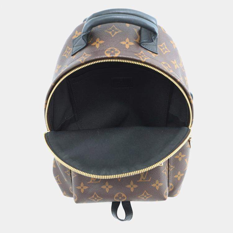 Pre Owned Louis Vuitton Palm Springs Backpack Noir Monogram Size Pm